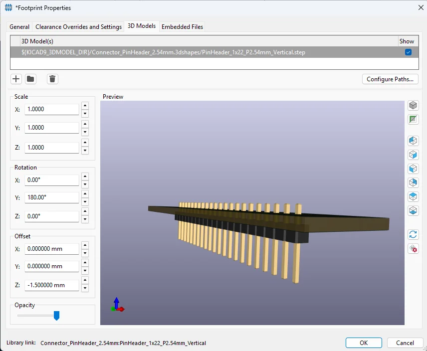 KiCad PCB editor — component placement, second view